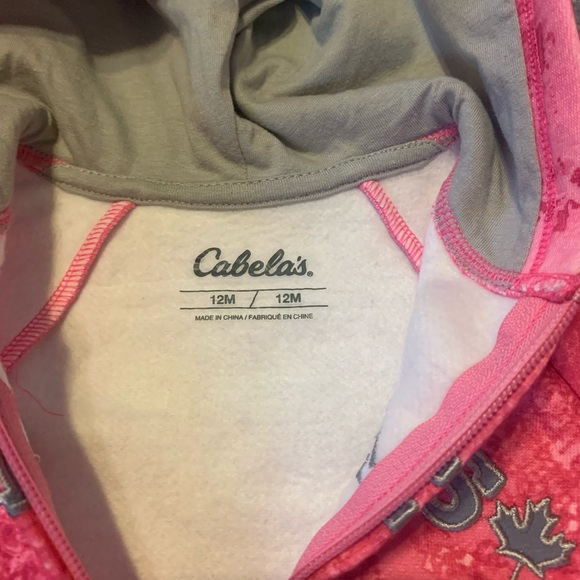 Cabela’s Canada Pink Camo zip up Hoodie   NEW w/o tags 12m - Picture 5 of 5